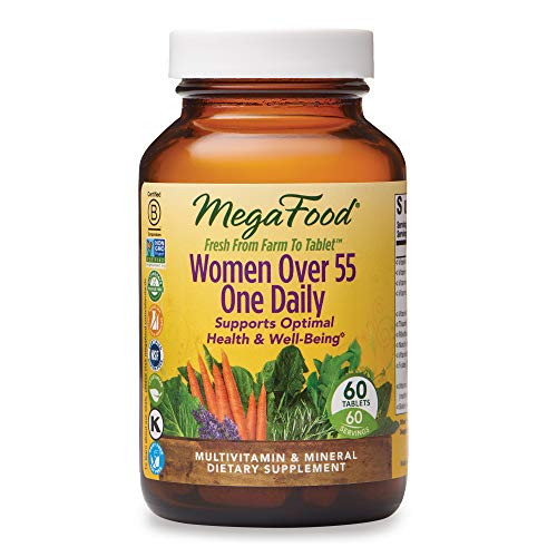 MegaFood Women Over 55 One Daily Supports Optimal Health and Wellbeing Multivitamin and Mineral Dietary Supplement Vegetarian 60 tablets 60 servings