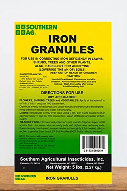 Southern Ag Iron Granules 5 Pound Southern Ag Iron Granules 5 Pound