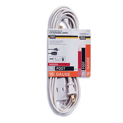 Master Electrician 09414ME 15Feet Cube Tap Extension Cord White