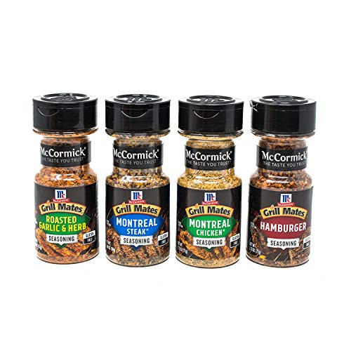 McCormick Grill Mates Spices Everday Grilling Variety Pack Montreal Steak Montreal Chicken Roasted Garlic  Herb Hamburger 4 Count