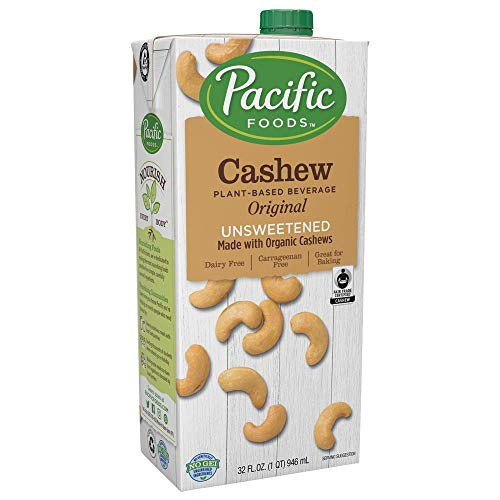 Pacific Foods Unsweetened Cashew Milk Original 32 oz 6pack Shelf Stable PlantBased Keto Friendly Vegan Non GMO