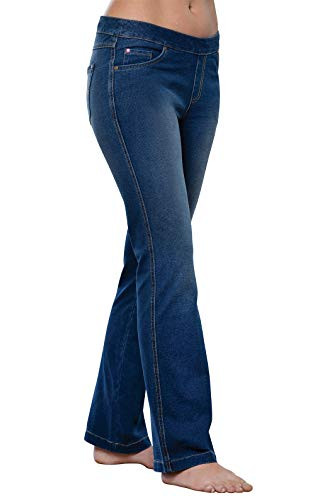 PajamaJeans Womens Pull On Jeans  Womens Bootcut Jeans Bluestone L