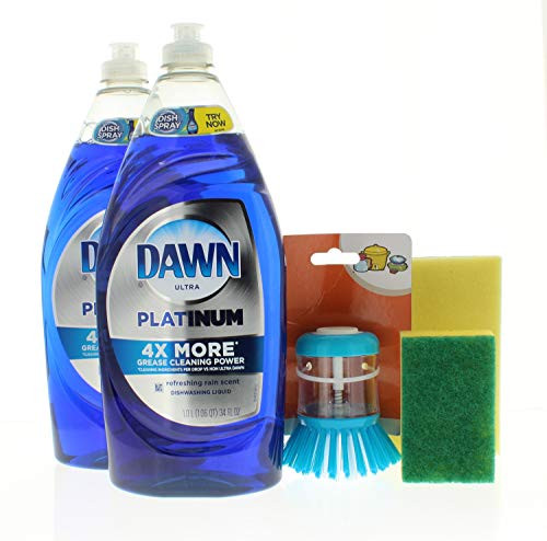 Dawn Ultra Platinum Refreshing Rain Scent 34 Fl Oz Dishwashing Bundle