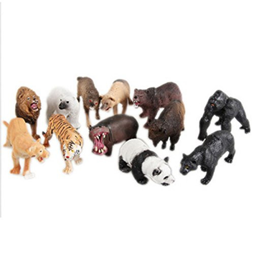 Animal Figure,Jumbo Jungle Animal Toy Set(12 Piece),CiCy Realistic Wild Vinyl Animal For Kids Toddler Child,Plastic Animal Party Favors Learning Forest Farm Animals Toys Playset