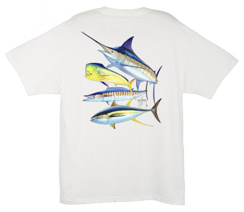 Guy Harvey Foursome Offshore TShirt Small White