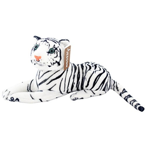 JESONN Realistic Stuffed Animals Tiger Toys Plush (White, 12 Inch) JESONN Realistic Stuffed Animals Tiger Toys Plush (White, 12 Inch)