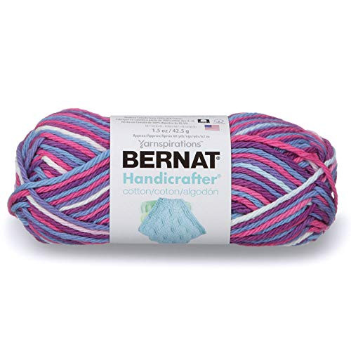 Bernat Handicrafter Cotton Ombre Yarn 15 oz Gauge 4 Medium 100 Cotton Purple Perk Ombre