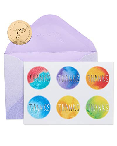 Papyrus Boxed Thank You Cards with Envelopes TieDye Dots 14Count