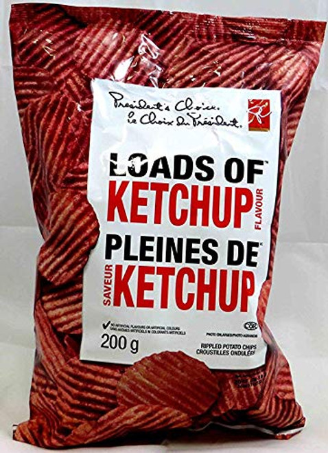 Canadian Presidents Choice Loads of Ketchup Flavour Chips 1 Large Bag