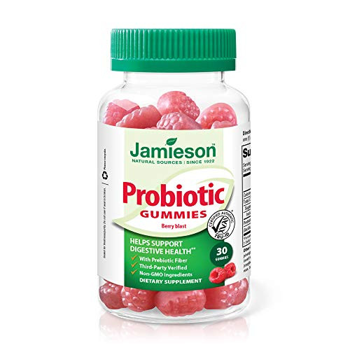 Jamieson Probiotic Gummies for Adults  5 Billion CFU Prebiotics and Probiotics for Men and Women Probiotic Supplement for Gut Health Digestive Health and Immune Health