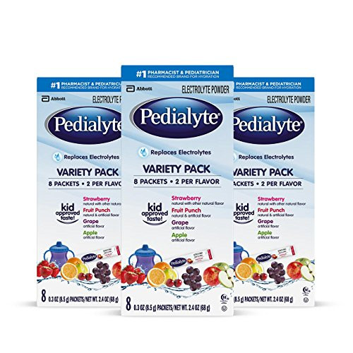 Pedialyte Electrolyte Powder Variety Electrolyte Hydration Drink 06 oz Powder Packs 24 Count