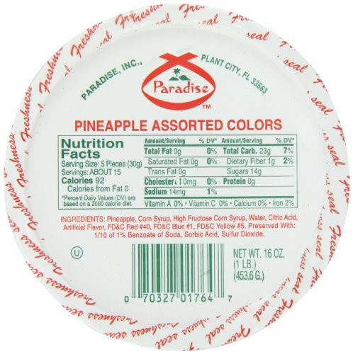 Paradise Pineapple Wedges 16 Ounce Pack of 1 Assorted Pineapple Wedges