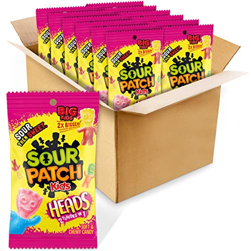 Sour Patch Kids Heads Candy 2 Flavors In One Twelve 8 Oz Pack of 12