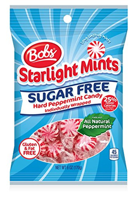 Bobs Sugar Free Starlight Mints Candy Peppermint Flavor 6 oz Bobs Sugar Free Starlight Mints Candy Peppermint Flavor 6 oz