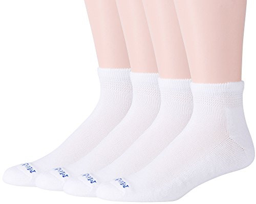 MediPEDS Mens 8 Pack Diabetic Quarter Socks with NonBinding Top WhiteShoe Size Mens 69 Womens 610