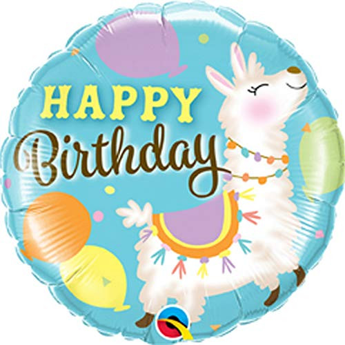 Qualatex 18 Birthday Llama Foil Balloon Multicolor Qualatex 18 Birthday Llama Foil Balloon Multicolor