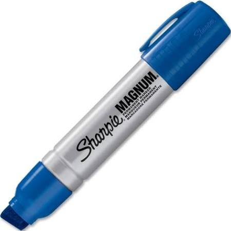 6 Pack Magnum Oversized Permanent Marker Chisel Tip Blue by SANFORD Catalog Category Paper Pens  Desk Supplies  Markers  Permanent