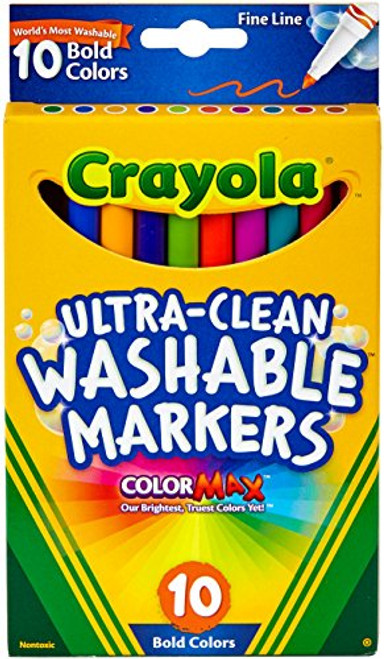 Crayola 10 Ct UltraClean Fineline Bold Markers Crayola 10 Ct UltraClean Fineline Bold Markers