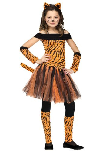 Fun World Girls Tigress Costume Medium 810 Orange Black