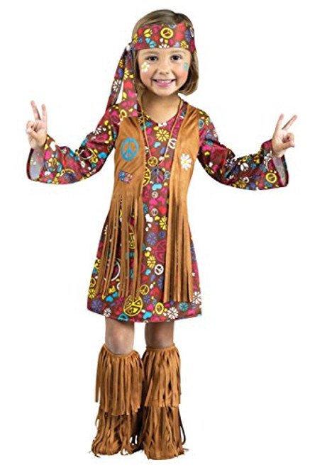 Fun World Toddler Peace Love Hippie Costume Small 24 Mos 2T Fun World Toddler Peace Love Hippie Costume Small 24 Mos 2T