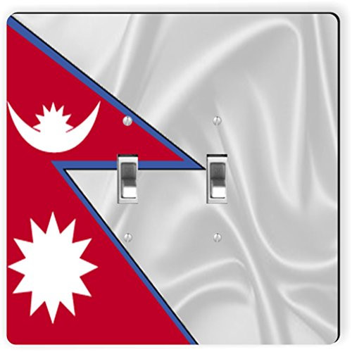 Rikki Knight 2817 Double Toggle Nepal Flag Design Light Switch Plate