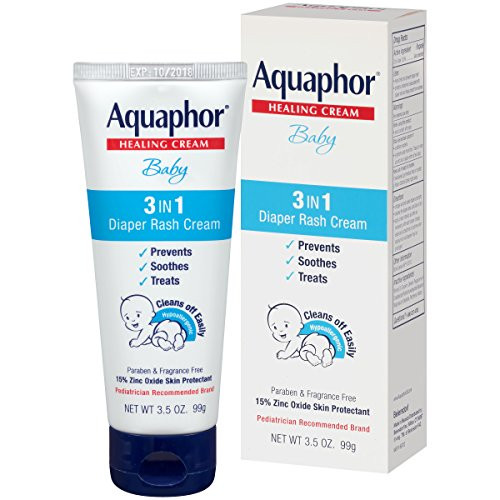 Aquaphor Baby 3 in 1 Diaper Rash Cream  Prevents Soothes and Treats Diaper Rash  35 oz Tube