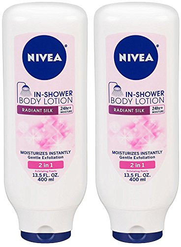 Nivea In Shower Body Lotion Radiant Silk 135 fl oz Pack of 2