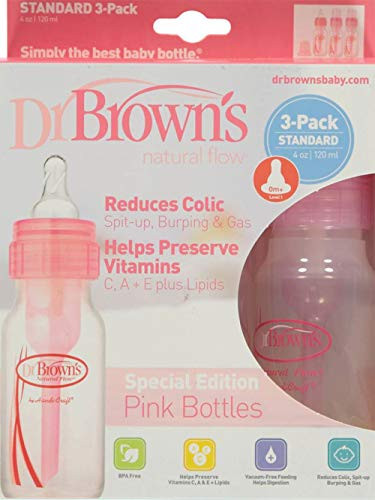 Dr Browns Natural Flow Standard Pink 4oz Bottle 3 Pack