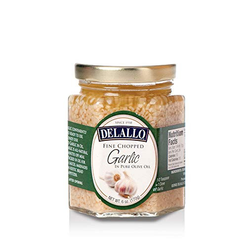 DeLallo  Fine Chopped Garlic in Pure Olive Olil 2 6 oz Jars