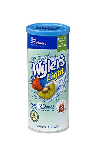 Wylers Light Canister Drink Mix  Kiwi Strawberry Water Powder Enhancer Canister 6 Canisters that make 12 Quarts Each