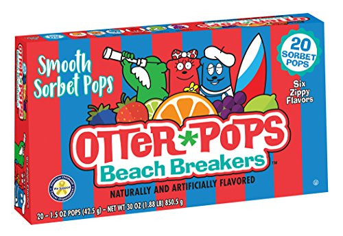 Otter Pops Beach Breakers Smooth Sorbet Freezer Pops Variety Pack 12 Boxes 20  15 oz pops per box