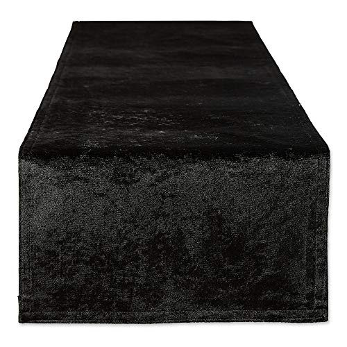 DII Velvet Collection Tabletop Table Runner 14x72 Black
