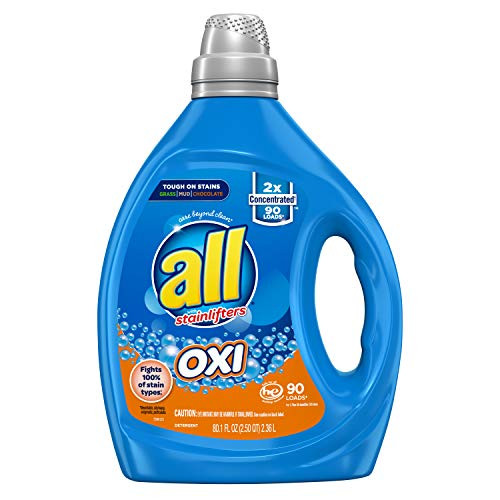 all Liquid Laundry Detergent Fights Tough Stains with OXI Power 2X Concentrated 90 Loads