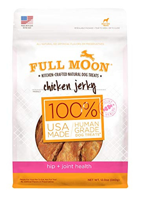 Full Moon All Natural Human Grade Dog Treats For Hip  Joint Health Chicken Jerky 12 Ounce Full Moon All Natural Human Grade Dog Treats For Hip  Joint Health Chicken Jerky 12 Ounce