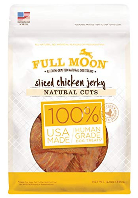 Full Moon All Natural Human Grade Dog Treats Natural Cut Jerky Sliced Chicken 12 Ounce Full Moon All Natural Human Grade Dog Treats Natural Cut Jerky Sliced Chicken 12 Ounce