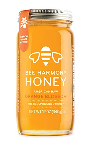 Bee Harmony American Raw Orange Blossom Honey 12 Ounce