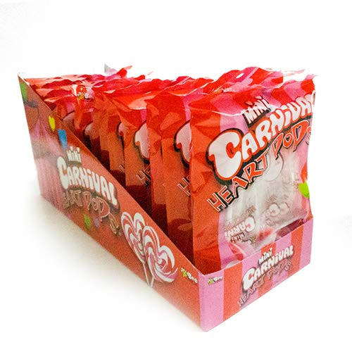 Mini Carnival Heart Pops Red White  Pink 12  8 count bags 42 oz per bag