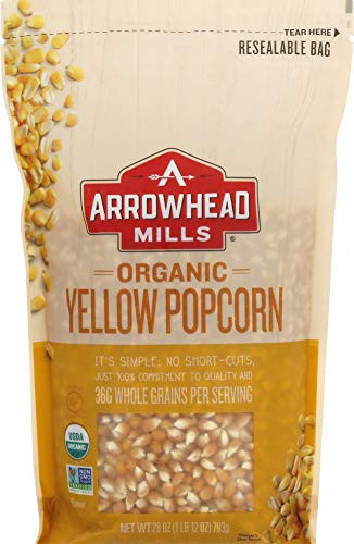Arrowhead Mills Organic Yellow Popcorn Kernels Gluten Free 28 Ounce Bag