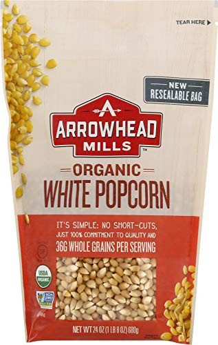 Arrowhead Mills Organic White Popcorn Kernels Gluten Free 24 Ounce Bag