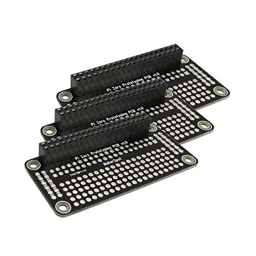 MakerSpot RPi Raspberry Pi Zero W Protoboard Breadboard HAT Soldered with Female Pin Connector PCB Prototyping Board (3 Pack)