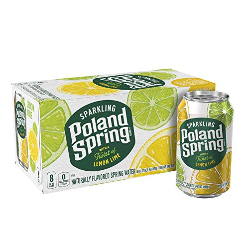 Poland Spring Sparkling Water Lemon Lime 12 oz Cans Pack of 8