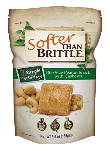 Softer Than Brittle Bite Size Peanut Snack with Cashews 55 oz ounce