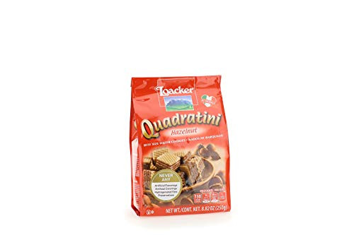 Loacker Quadratini Premium Hazelnut Wafer Cookies 250g882oz Loacker Quadratini Premium Hazelnut Wafer Cookies 250g882oz