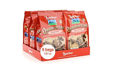 Loacker Quadratini Premium Hazelnut Wafer Cookies 125g441oz Pack of 6 Loacker Quadratini Premium Hazelnut Wafer Cookies 125g441oz Pack of 6