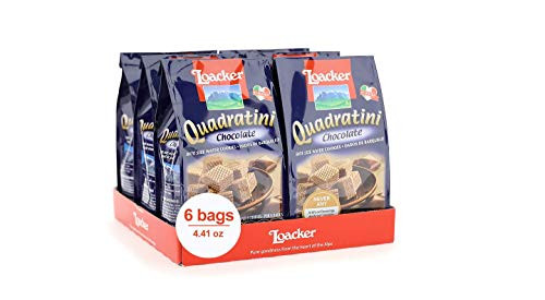 Loacker Quadratini Premium Chocolate Wafer Cookies 125g441oz Pack of 6