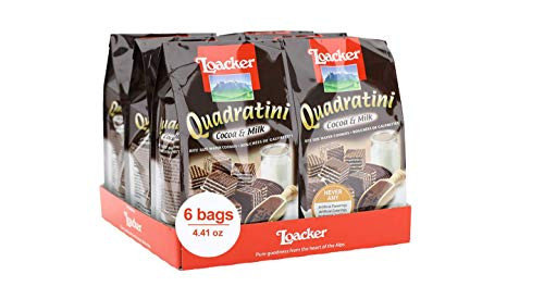Loacker Quadratini Premium CocoaMilk Wafer Cookies 125g441oz Pack of 6 Loacker Quadratini Premium CocoaMilk Wafer Cookies 125g441oz Pack of 6