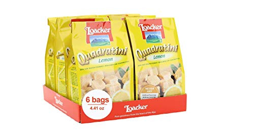 Loacker Quadratini Premium Lemon Wafer Cookies 125g441oz Pack of 6 Loacker Quadratini Premium Lemon Wafer Cookies 125g441oz Pack of 6