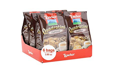 Loacker Quadratini Premium Espresso Wafer Cookies 110g388oz Pack of 6 Loacker Quadratini Premium Espresso Wafer Cookies 110g388oz Pack of 6
