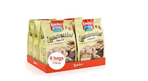 Loacker Quadratini Premium TiramisU Wafer Cookies 220g776oz pack of 6 Loacker Quadratini Premium TiramisU Wafer Cookies 220g776oz pack of 6