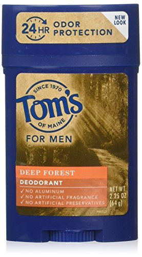 Toms of Maine Mens Long Lasting Wide Stick Deodorant Deodorant for Men Natural Deodorant Deep Forest 225 Ounce 1Pack